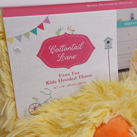 'COTTONTAIL LANE' PLUSH HOODED THROW BLANKET 36"×56" 'CHINNI' 'CHIC' - Picture 4 of 16